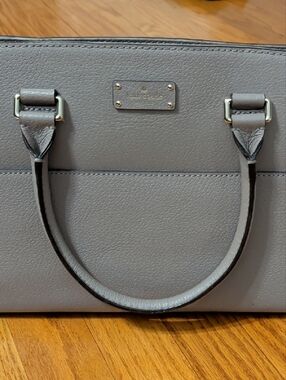 kate spade Gray Structured Leather Shoulder Bag